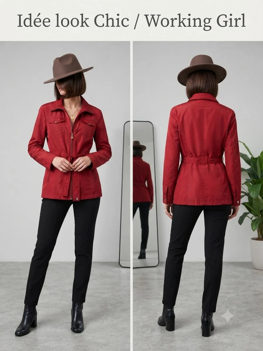 ♀Veste mi-saison / Manteau ligero rojo Saturno (T. 44/48) – photo 8